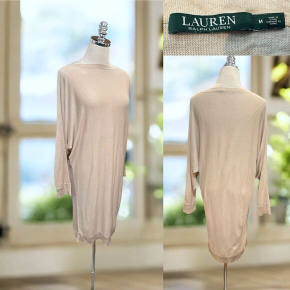 RALPH LAUREN Silk Modal SweaterTunic Dress Size M - Picture 1 of 11